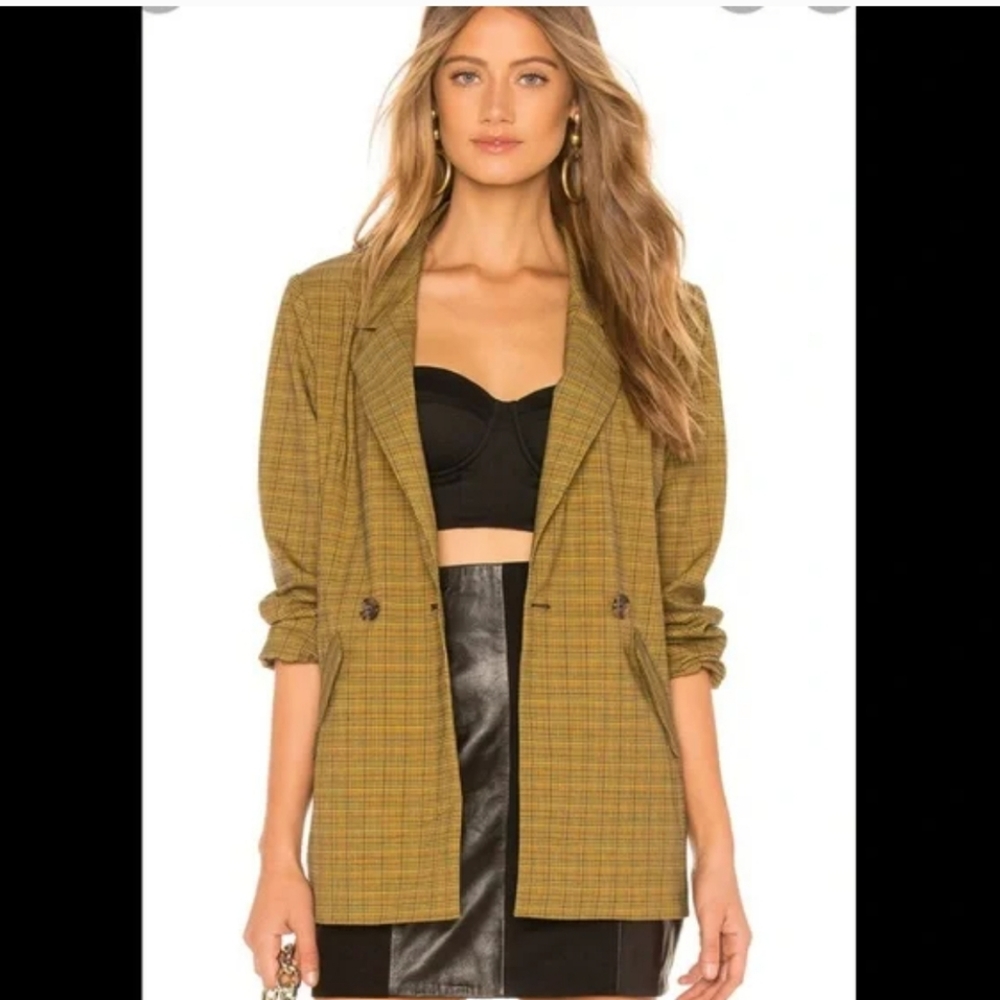 L'Academie Hanna Plaid Boyfriend Blazer(Sz M)REVOLVE, BNWOT)($188)